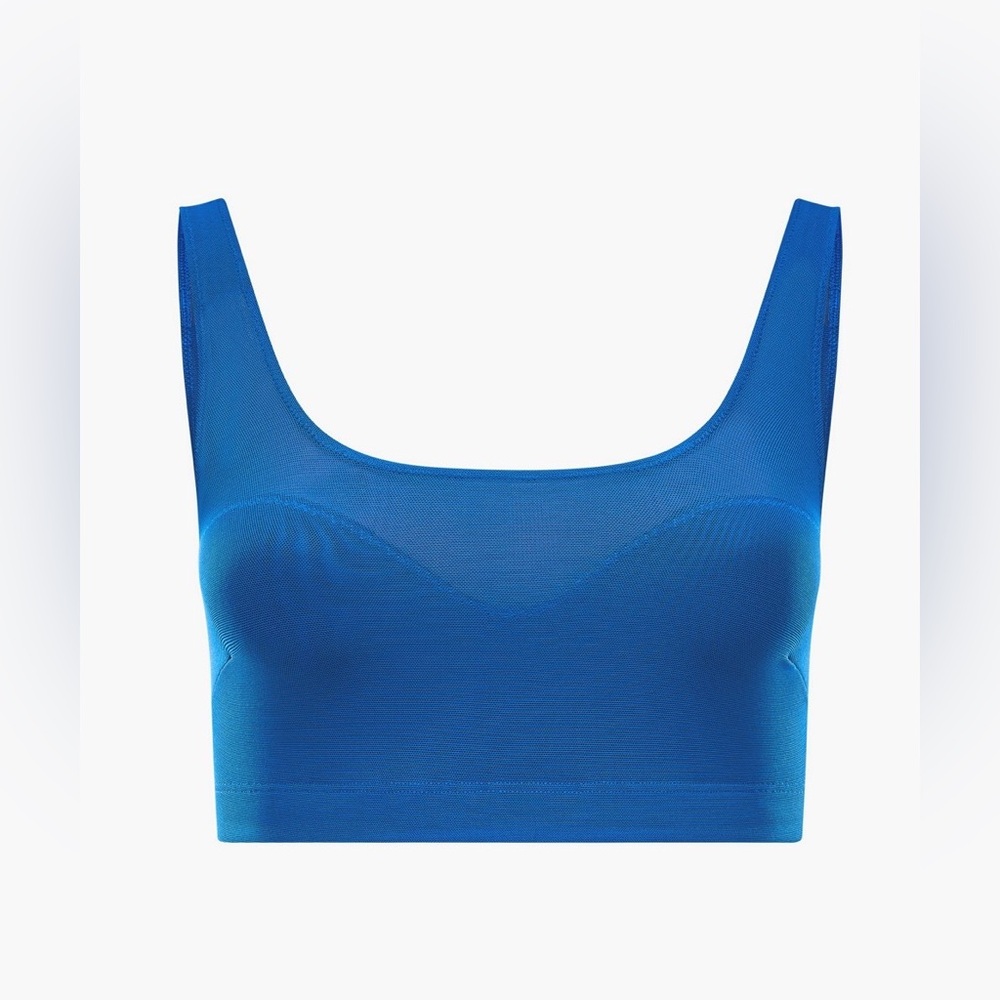 NWOT YITTY Fabletics Blue Mesh Me Smoothing Midi Bralette size XS - Picture 6 of 11